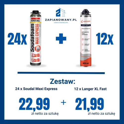 Zestaw 24x Soudal Maxi Express 22,99 i 12x Langer XL Fast 21,99.webp